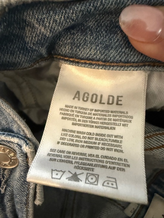 Agolde Light Blue Distressed Straight-Leg Jeans - Picture 7 of 7